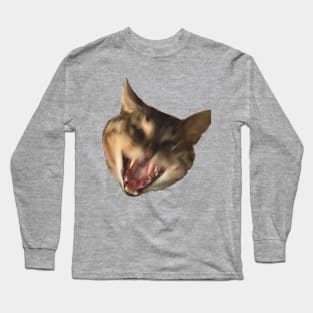 Copie de tabby cat funny meme cleaning his butt Long Sleeve T-Shirt